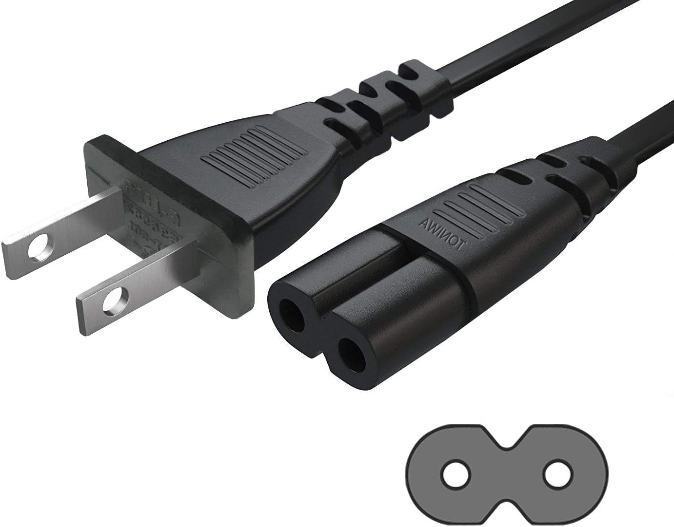 AC Power Cord Cable Compatible Apple TV 1St, 2Nd, 3Rd, 4Th, 5Th Generation (4K) - UL Listed