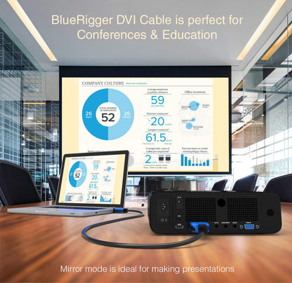 DVI to DVI Monitor Cable (25FT, 24+1 Dual Link, Digital Video Cable, Male to Male) - for Gaming, DVD, Laptops, HDTV and Projector