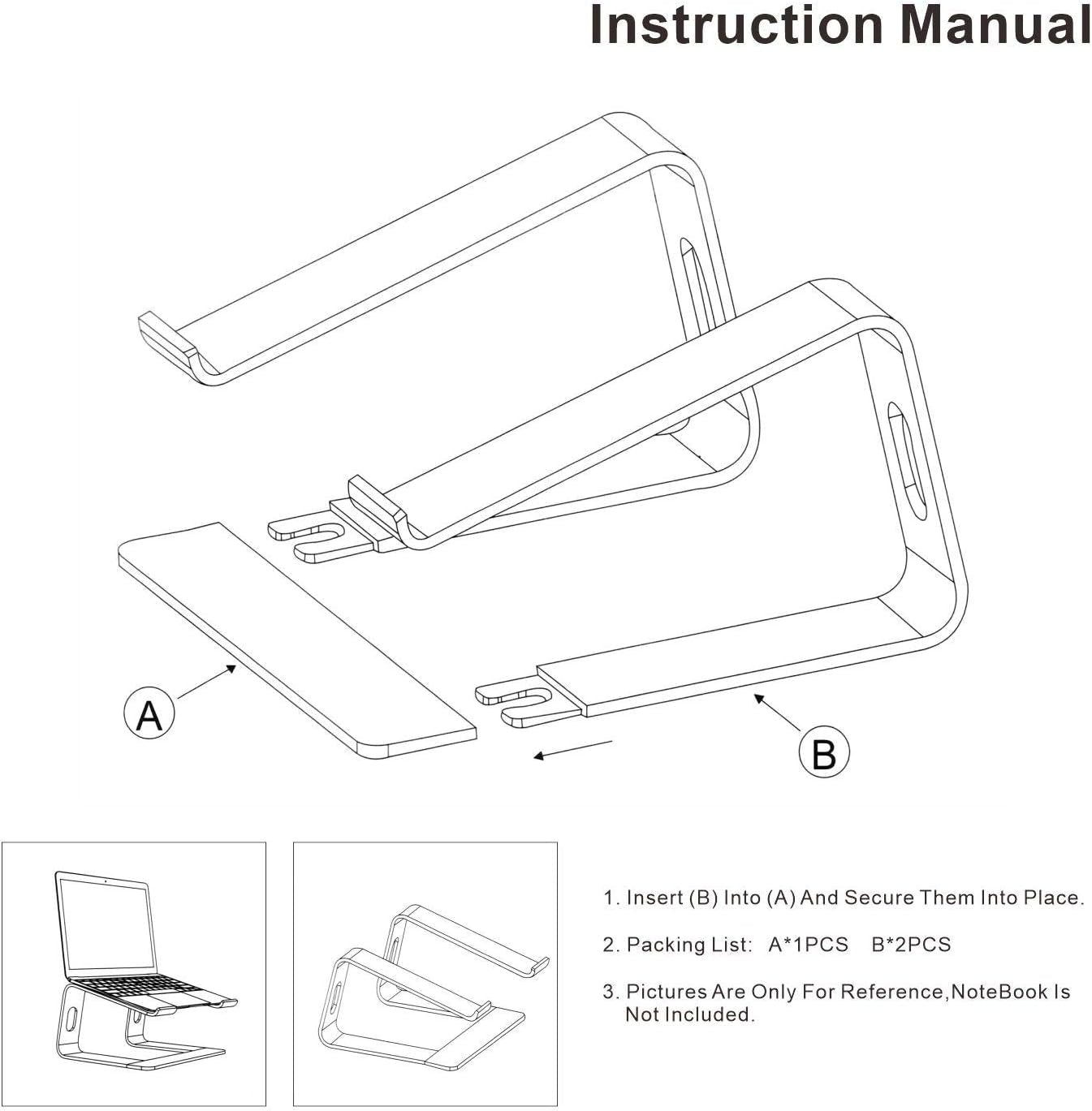 Laptop Stand, Ergonomic Aluminum Laptop Mount Computer Stand, Detachable Laptop Riser，Notebook Holder Stand All 10-17.3" Laptops(Rose Gold)